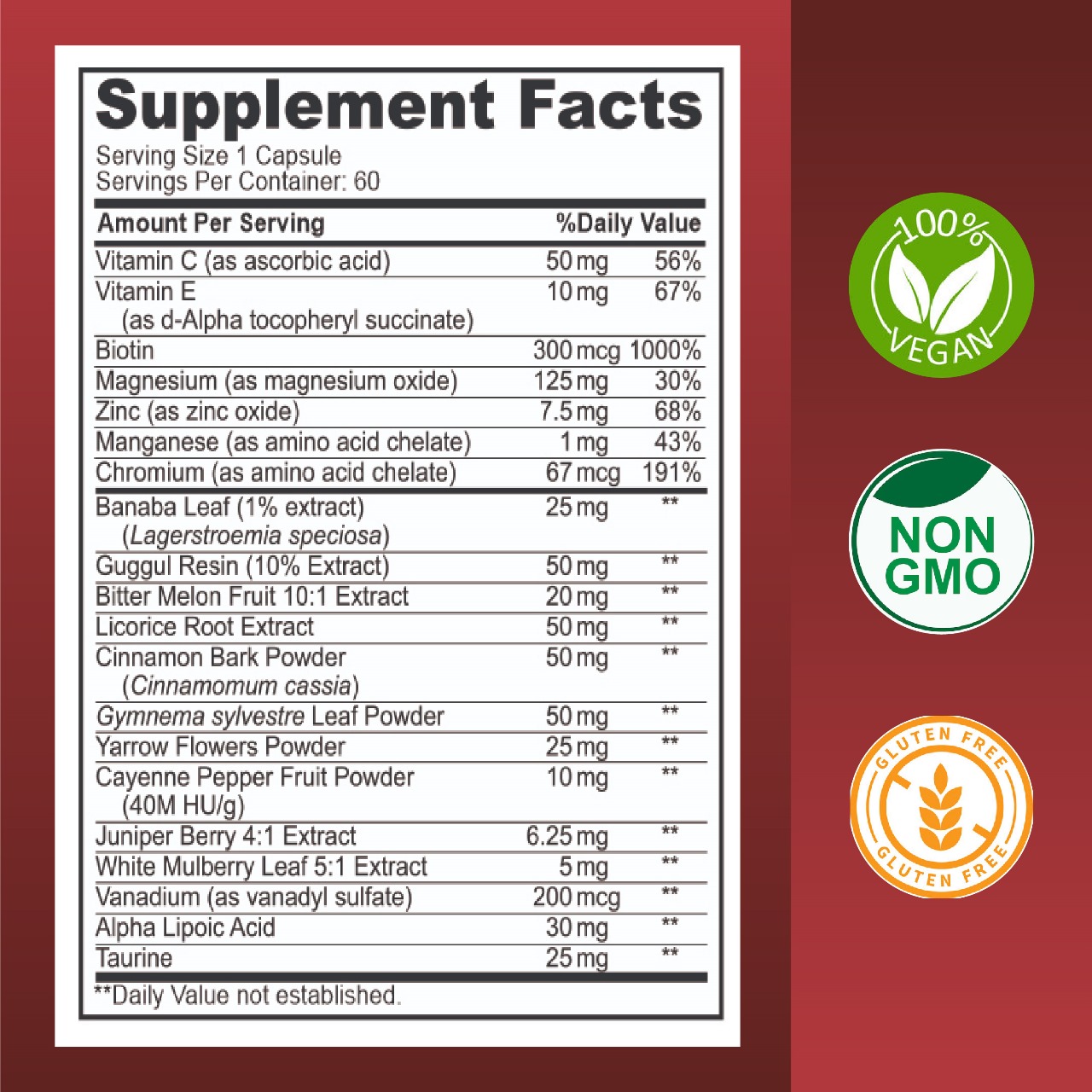 Kurryculum SugaVerve Gluten-Free Sugar Support Dietary Supplements with Cinnamon, 60 Count - Image 3